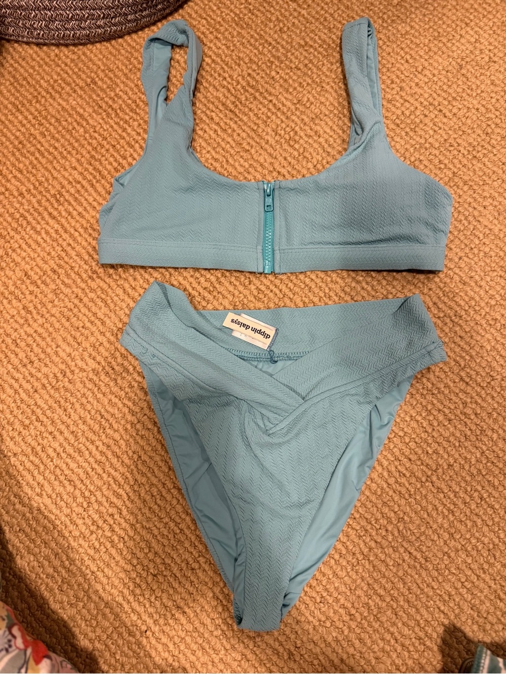 Dippin' Daisy's Sky Blue Zip-Front Bikini